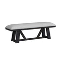 Transcend Dining Bench with Light Grey Fabric in Charcoal - Michael's Discount Furniture