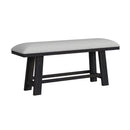 Transcend Counter Bench with Light Grey Fabric in Charcoal - Michael's Discount Furniture