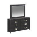 Tobias Dresser and Mirror Set with LED in Black - Michael's Discount Furniture
