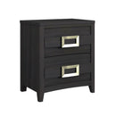 Tobias 2-Drawer Nightstand with USB in Black - Michael's Discount Furniture