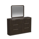Sylvie Dresser and Mirror Set in Dark Brown - Michael's Discount Furniture