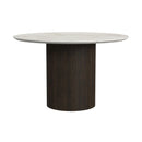 Sylvie 5PC Standard Height Dining Set in Dark Brown-Round Table and Four Chairs - Michael's Discount Furniture