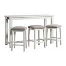 Stone Occasional Bar Table Single Pack in White (Table + Three Stools) - Michael's Discount Furniture