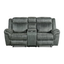 Sorrento Motion Loveseat with Console in FB367 Charcoal - Michael's Discount Furniture