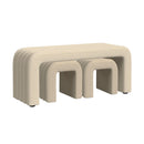 Seqouia Bench With 2 Stools in Ching Cream - Michael's Discount Furniture