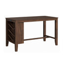 Santa Barbara Kitchen Island & 2 Counter Stools with Dark Grey Fabric in Walnut - Michael's Discount Furniture