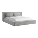 Rosebery UPH Bed with 2 Pillows in Light Grey Corduroy - Michael's Discount Furniture