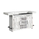 Rogen Rustic Bar Table with Ice Tray, USB and Power in Rustic White - Michael's Discount Furniture