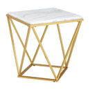 Riko Square End Table W/Gold Metal Leg - Michael's Discount Furniture