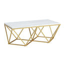 Riko Rectangular Coffee Table W/Gold Metal Leg - Michael's Discount Furniture