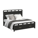 Ridgemont Storage Bedroom Set in Black with Grain - Michael's Discount Furniture