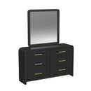 Ridgemont Dresser and Mirror Set in Black with Grain - Michael's Discount Furniture