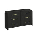Ridgemont 6-Drawer Dresser in Black with Grain - Michael's Discount Furniture