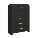 Ridgemont 5-Drawer Chest in Black with Grain - Michael's Discount Furniture