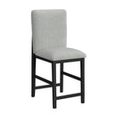 Portland Square Back Barstool with Grey Fabric in Black (2 Per Carton) - Michael's Discount Furniture
