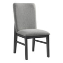 Portland Side Chair with Grey Fabric (PGY1113-4) in Black (2 Per Carton) - Michael's Discount Furniture