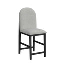 Portland Round Back Barstool with Grey Fabric in Black (2 Per Carton) - Michael's Discount Furniture