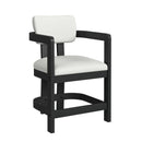 Portland Arm Counter Stool with White Fabric in Black (2 Per Carton) - Michael's Discount Furniture