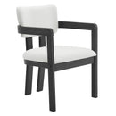 Portland Arm Chair with Snow White Fabric in Black (2 Per Carton) - Michael's Discount Furniture