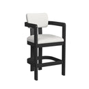 Portland Arm Barstool with White Fabric in Black (2 Per Carton) - Michael's Discount Furniture