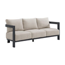 Playa Sofa - Dark Grey and Olefin Beige with 2 Pillows - Michael's Discount Furniture