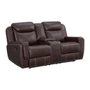 Panther Motion Loveseat with Console in Neono Brown - Michael's Discount Furniture