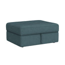 Options One Storage Ottoman in Palmer Plus Teal - Michael's Discount Furniture