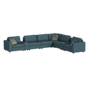 Options One 9PC Living Room Set in Palmer Plus Teal - Michael's Discount Furniture