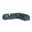 Options One 7PC Living Room Set in Palmer Plus Teal - Michael's Discount Furniture