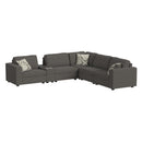 Options One 7PC Living Room Set in Palmer Plus Ash - Michael's Discount Furniture