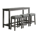 Oak Lawn Charcoal Grey Bar Table Single Pack (Table + 3 Grey Fabric Stools) - Michael's Discount Furniture