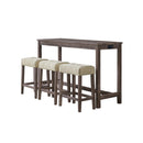 Oak Lawn Grey Bar Table Single Pack (Table + 3 Tan Fabric Stools) - Michael's Discount Furniture