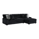 Nightfall LHF Loveseat in Grand Cord Black with 4 Pillows 20" (2 Winkin Walnut, 2 Nod Walnut) - Michael's Discount Furniture