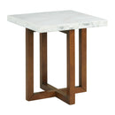 Morris End Table in Espresso W/White Marble Top (3A Packing) - Michael's Discount Furniture