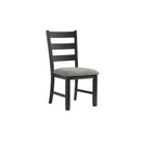 Martin Dining Side Chair with Grey Fabric - Black Finish (2 Per Carton) - Michael's Discount Furniture