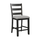 Martin Counter Side Chair with Grey Fabric - Black Finish (2 Per Carton) - Michael's Discount Furniture