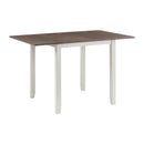 Martin 3 pc Drop Leaf Dining Set (Dark Brown Top - White Base) - Michael's Discount Furniture