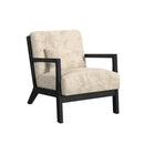 Marina Chair with kidney pillow in Langley Cream and Brushed Espresso Finish - Michael's Discount Furniture