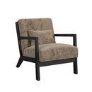 Marina Chair with kidney pillow in Langley Cocoa and Brushed Espresso Finish - Michael's Discount Furniture
