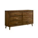 Malibu 6-Drawer Dresser in Walnut - Michael's Discount Furniture