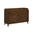 Malia Dresser and Topper in Walnut - Michael's Discount Furniture