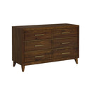 Malia 6-Drawer Dresser in Walnut - Michael's Discount Furniture