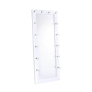 Lindy Floor Mirror with Lights in White - Michael's Discount Furniture