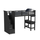 Hampton Kids Loft with Staircase and Desk with Speaker Bedroom Set - Michael's Discount Furniture