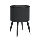 Halo Round Smart End Table in Black - Michael's Discount Furniture