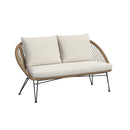 Grace Outdoor Seating 4PC Set - Black, Natural and Olefin Beige - Michael's Discount Furniture