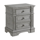 Glenmore 3-Drawer Nightstand with USB in Aged Grey - Michael's Discount Furniture