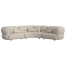 Four Seasons Sectional Set in Woolen Camel with 6 Pillows - Michael's Discount Furniture
