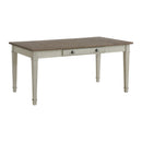Farmington Standard Height Dining Set in Medium Brown and Washed Stone-Rectangular Table and Four Chairs - Michael's Discount Furniture