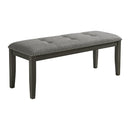 Everdeen Bench w/ Grey Fabric and Nail Heads in Charcoal - Michael's Discount Furniture